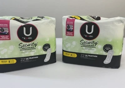 2 Kotex U Security UltraThin Pads, REGULAR, 44 TOTAL, Unscented, 9 HR Xpress Dri - Image 1 of 4