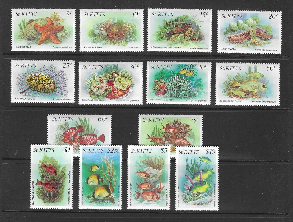 JUEGO VIDA MARINA PECES SAN KITTS MNH 184 SCOTT 139-52 Foto 1 de 1