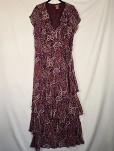 Vestido Sundance para mujer 16 rojo samba seda cachemira volantes en capas femenino romántico - Imagen 1 de 10