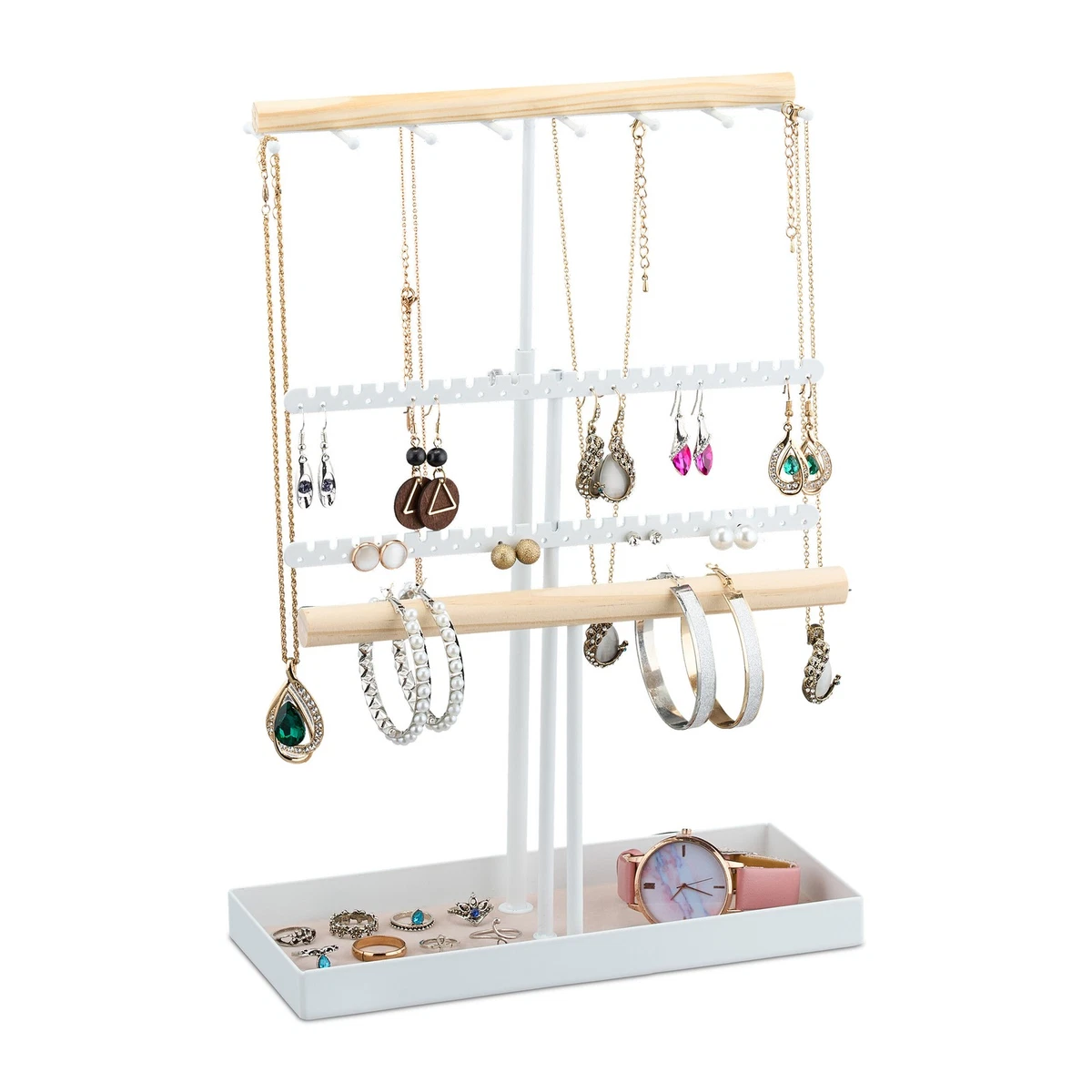 Spirella Schmuckständer In Weiß – Baum-Design Für Ohrringe, Ketten & Armbänder, Platzsparend