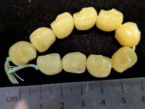 Menge 10 Halbedelstein Grün Vesuvianit Geschnitzt Lachender Buddha Kopf Perlen 11mm - Bild 1 von 3