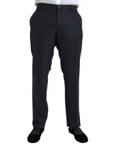 Dolce & Gabbana Trousers Geometric Pattern Men Blue Pants - Picture 1 of 6