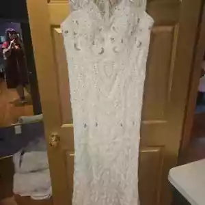 Gorgeous white sequin special event gown wedding drag queen burlesque. - Picture 1 of 5