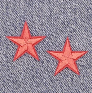 2 Crimson STAR Patches Iron On Sew On Stars Patch Embroidered Applique Badges - Picture 1 of 6