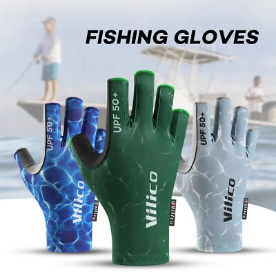 Guantes de pesca sin dedos medio dedo antideslizantes resistentes al desgaste ciclismo al aire libre Foto 1 de 4