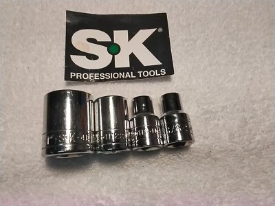 S-K  1/2" DRIVE SOCKET SET SAE  4pc  SAE  - Image 1 of 4