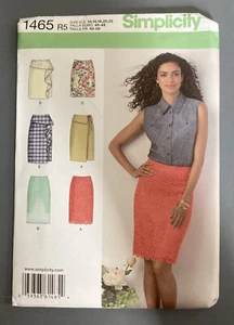 Falda lápiz Simplicity 1465 clásica y superpuesta falda peplum con cortina talla 14-22 - Imagen 1 de 2