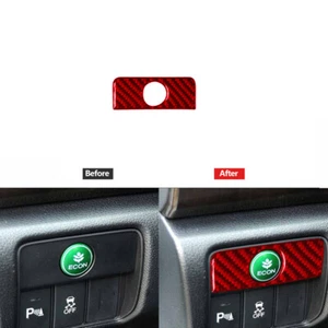 Red Carbon Fiber Energy-efficient Button Panel Trim Cover For Honda Accord 13-17 - Picture 1 of 12