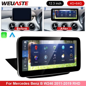 Android Car 12.3'' GPS Wifi Stereo Player 4GB+64GB For Benz B W246 2011-2019 RHD - Picture 1 of 12