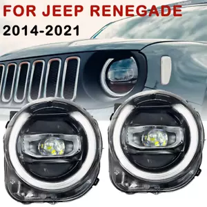 Headlight Assembly For Jeep Renegade 2014-2021 Headlights LED DRL Running lights - Picture 1 of 12