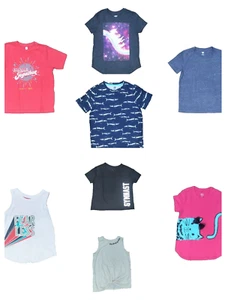 💗 Girls 7-8 Lot x8 Tank Tops T-shirts Old Navy Wonder Nation Justice EUC 💗 - Picture 1 of 11