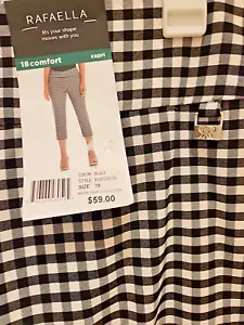 Rafaella Women's Comfort Elastic Waistband Pull On Capri Size 18 Black - Picture 1 of 2