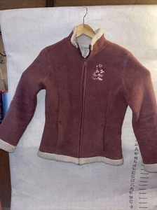 Disneyland Resort Sweatshirt Sherpa Fleece Pink Womens Medium Embroidered - Picture 1 of 8