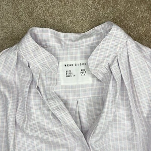 Wear Cisco Cissa Womens Puff Shirt M/L Button Check Plaid Made In LA USA - Picture 1 of 5