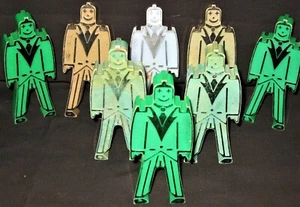 Vintage BILL-DING Set of 8 Men Plastic Stacking Balancing Building Blocks - Picture 1 of 5
