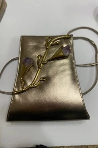 CARVALHU'S Rio Copa Colección Latón De Colección Años 70 Bolso Cartera Cuero Arte Brasileño! - Imagen 1 de 9