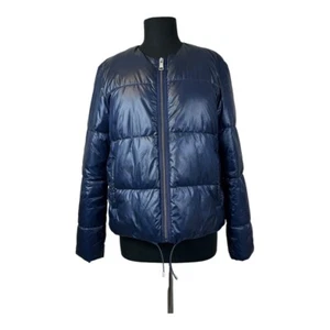 Mango Quilted Puffer Coat Navy Blue M Women’s - Picture 1 of 9