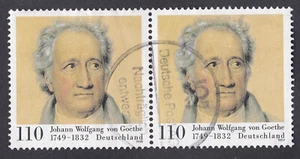 GERMANY 1999 Horizontal Pair Mi 2073 Johann Wolfgang von Goethe by Joseph Stiele - Picture 1 of 1