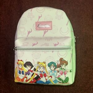 New Nwt Sailor Moon White Pink Icons Mini Backpack Purse