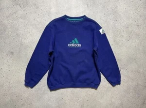 Vintage 90s Rare Hype Sweatshirt Adidas Equipment Big Logo - Picture 1 of 11