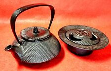 Antique Tetsubin & Ashtray set Japanese Nanbu Tekki Kyusu ARARE Iron Teapot #585