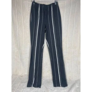 Equestrian Designs Pants Womens S Gray White Stripe Made in USA 90's Straight - Picture 1 of 11