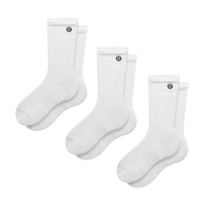 3er-Pack lululemon Daily Stride gerippte Socken in Rundhalslänge - 48 $ UVP - weiß - Größe XL - Bild 1 von 5