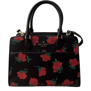 Bolso de Mano Kate Spade Madison Rosa Estampado Medi Bolso Negro Rojo Rosa Floral - Imagen 1 de 17