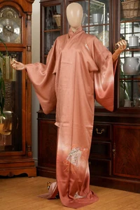 LIEBER VANILLE JAPANISCHER SEIDE HOMONGI KIMONO DAMEN AUTHENTISCH JAPAN VINTAGE NEUWERTIG - Bild 1 von 10