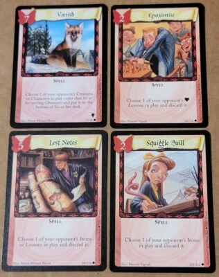Harry Potter TCG Lot 4 Vanish Epoximise Lost Notes Squiggle Quill Spell - Image 1 of 4