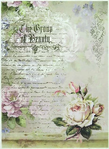 Papel de arroz para decoupage, hoja de álbum de recortes, grupo artesanal de belleza y rosas - Imagen 1 de 1