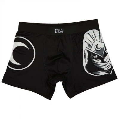 Cueca boxer Marvel Moon Knight e logotipo masculina preta - Imagem 1 de 4