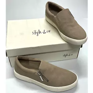 Style & Co Taupe Moira Zip Sneakers MSRP $96 Women's Size 6 M - Picture 1 of 10