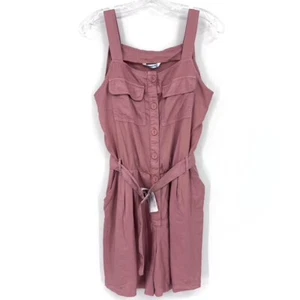 Mayoral Kids Girls 16 Dusty Pink Belted Romper Pockets NWOT - Picture 1 of 5
