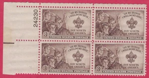 US SCOTT #995 PLATE BLK OF 4 1950 3¢ BOY SCOUTS MINT NH - Picture 1 of 2