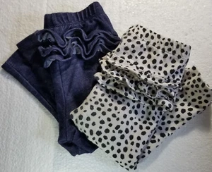 Girl's 18 Month Pull-On Pants Ruffle Back Design 2 Pair 2 Patterns Flaw - Picture 1 of 8