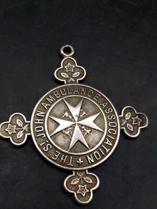 Medaglia fob orologio ambulanza San Giovanni argento sterling vintage William Walker - Foto 1 di 3