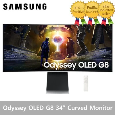 SAMSUNG Odyssey OLED G8 S34DG852 34" Curved Gaming Monitor Ultra WQHD 0.03ms GtG - Image 1 of 4