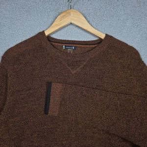 Smartwool Sweater Mens Size Medium Brown Cable Knit Crewneck Pullover Midweight - Picture 1 of 11