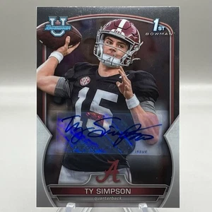 2022 Ty Simpson Bowman University Chrome #80 First Bowman Auto Autograph - Picture 1 of 3