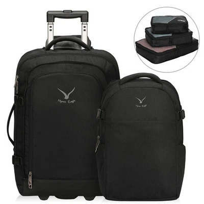 Hynes Eagle Carry on Luggage Rolling 2 in 1 Backpack with Packing Cubes 3PCS Set - Image 1 of 4
