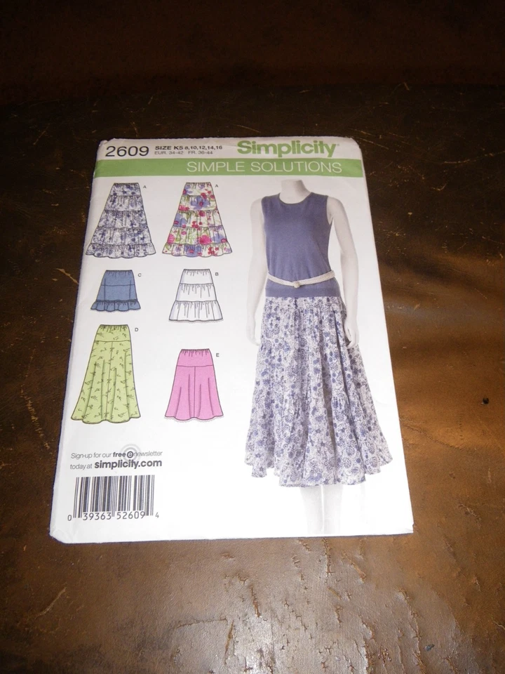 Simplicity Sewing Pattern 2609 Misses Skirt Pull On Flared 5 Styles Size 8-16 UC - Image 1 of 1