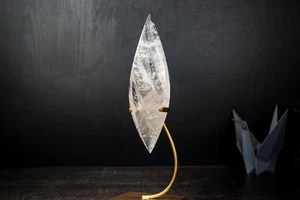 Natural Clear Quartz Flame Sculpture – Hand-Carved Crystal Generator - Picture 1 of 10