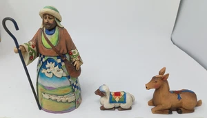 Jim Shore NATIVITY Let Earth Receive Her King 4008793 Shepherd Donkey Lamb 2007 - Picture 1 of 22