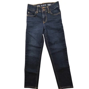 The Children's Place Stretch Straight Leg Dark Wash Denim Jeans Size 7 Slim - Picture 1 of 7