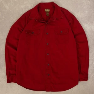 Vintage Heavy Cotton Utility Shirt XL Men's Red Workwear - Picture 1 of 8