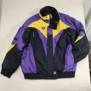 VTG 80's Cold Wave Men's XL Ski Coat Colorful Snowboarding Colorblock Puffer - Picture 1 of 12