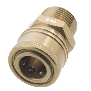 20 Erie Tools Pressure Washer M22 Male NPT to 3/8" Quick Connect Socket Coupler - Picture 1 of 2