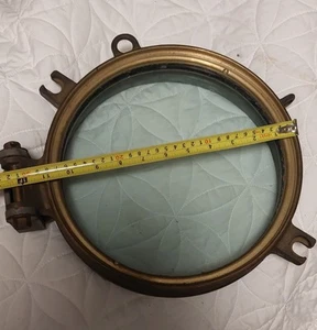 Vintage 10 INCH INNER GLASS HEAVY REAL ORIGINAL SHIP BOAT PORTHOLE Uniques Brass - Picture 1 of 16