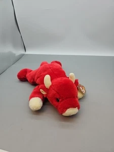 Ty Beanie Baby Large Vintage Snort Red Bull (Chips in Eye) Clean 1998 Collection - Picture 1 of 5